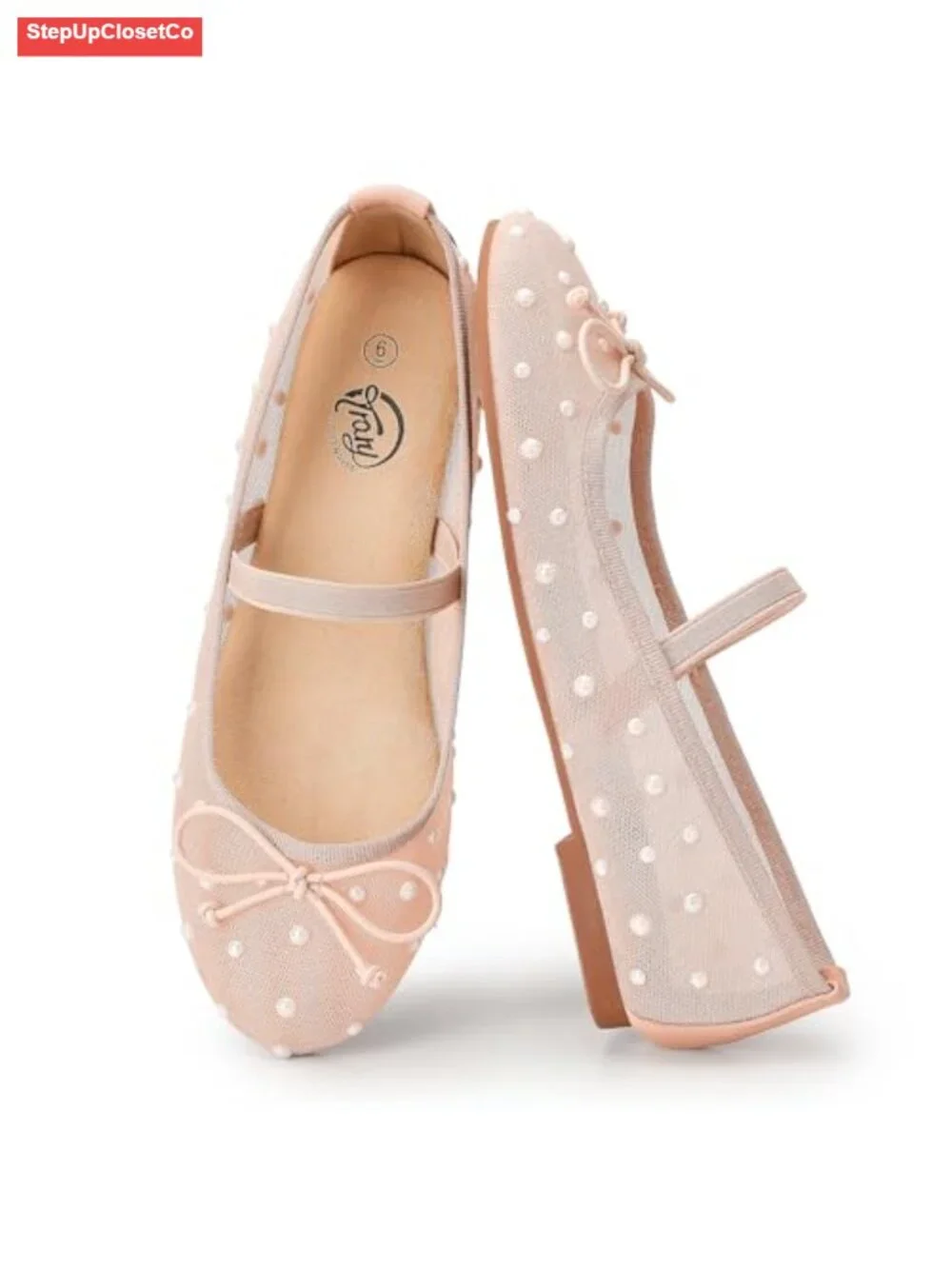 Women's Closed Round Toe Ballet Flats with Elastic Strap Bowknot Comfortable
